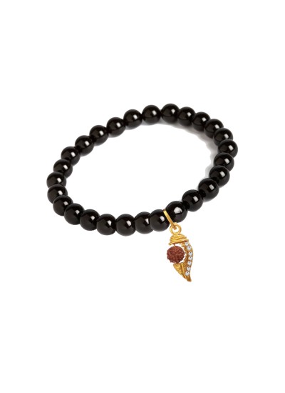 Rudraksha Shank Charm Beads Bracelet